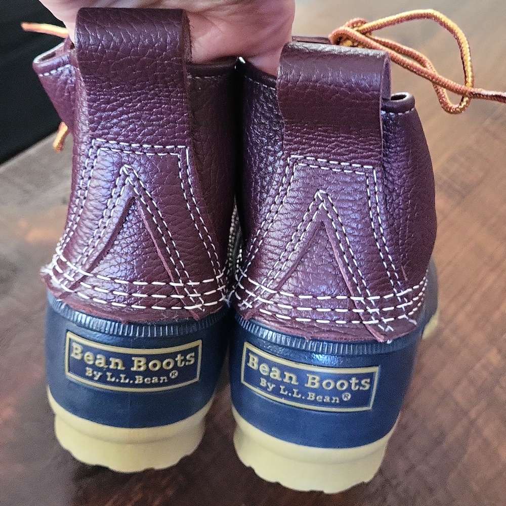L.L. Bean 6" Bean Boots - Brown / Navy - 8M - Picture 4 of 8